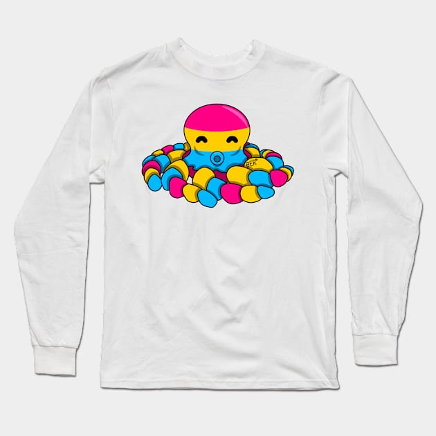 Pansexual Pride Fidget Octopus Long Sleeve T-Shirt by SentABearToSpace 